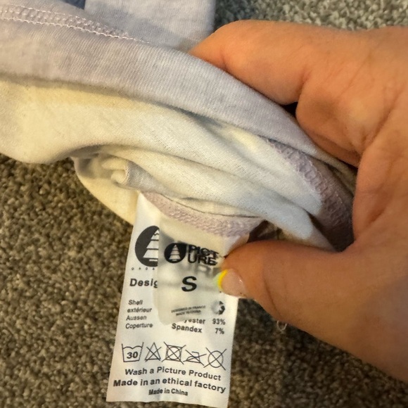 PICTURE Snow Mountain Gray Long Sleeve Shirt with Black Collar - Size S - Picture 6 of 6